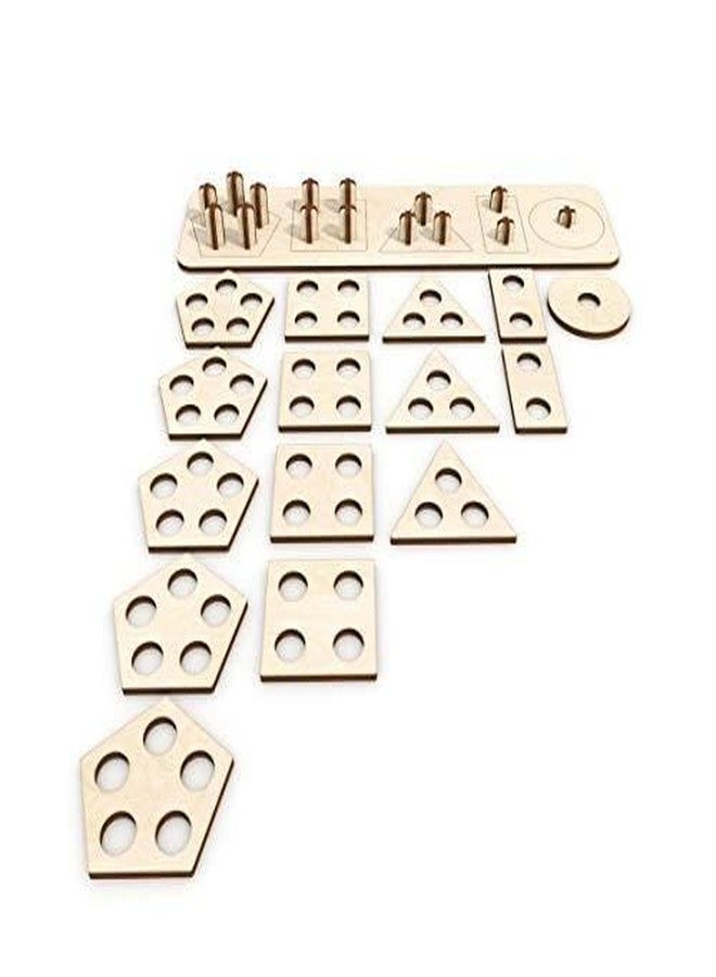 Tokyodo Wooden Intellectual Geometric Shape Matching Toy - Five Column Block Puzzle Educational & Learning Game for Kids - Image 5
